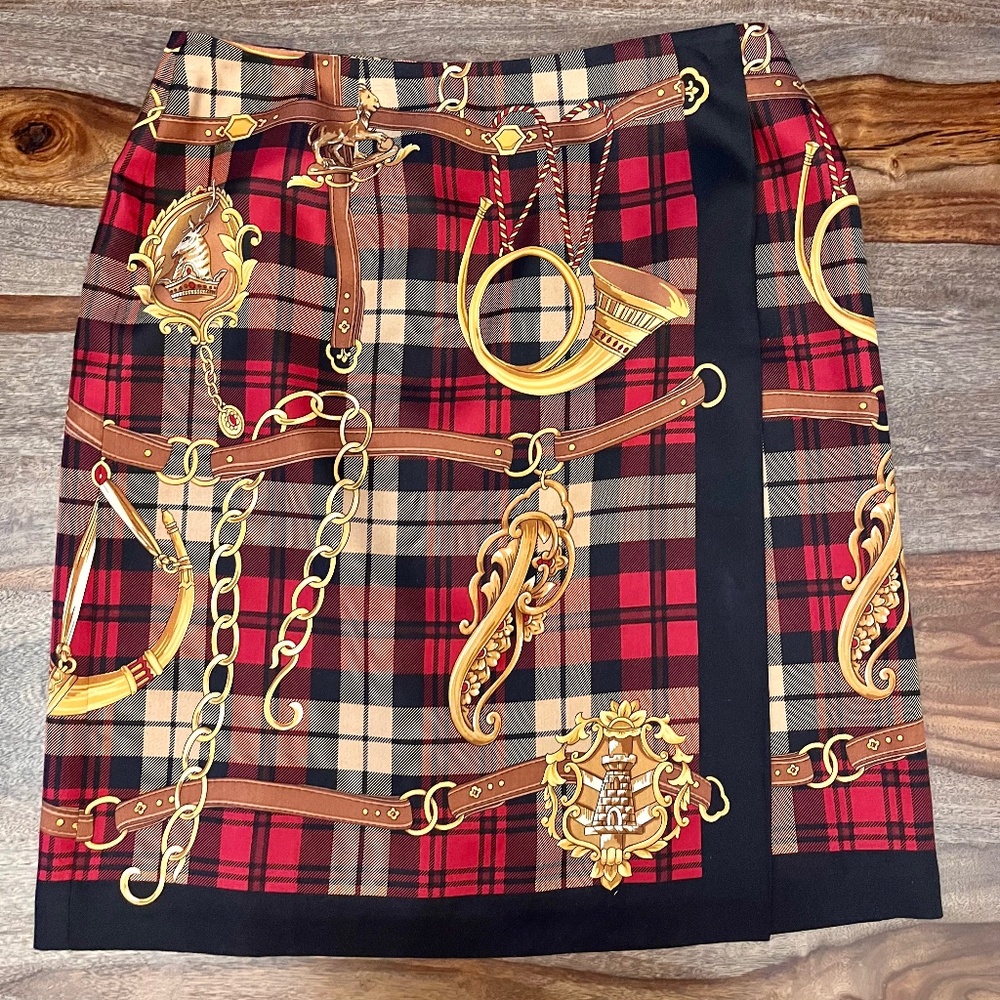 Talbots Silk Wrap Skirt, pure silk, size 10P